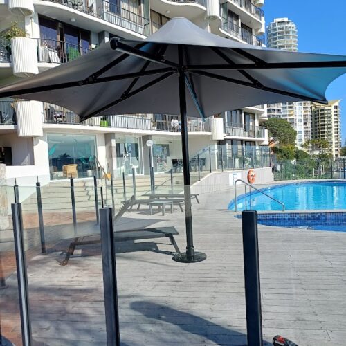 Typhoon 5.0m Hex Concrete Canopy Black Satin Frame 1